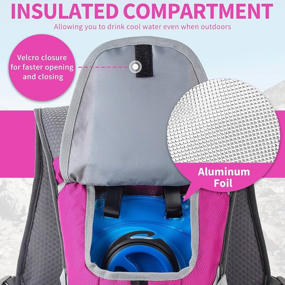 Magenta and Gray RUPUMPACK Backpack Hydration Vest - Picture 14 of 16